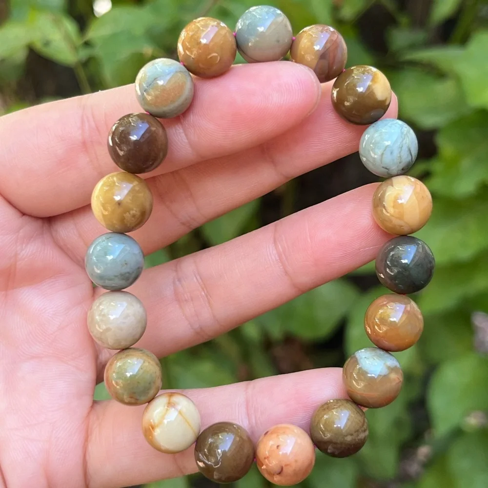10mm stretchable multicolor‎ brown Alashan bracelet
